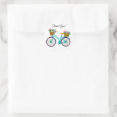 Fietscyclus met mand bloemen Hartelijk dank Ronde Sticker (Tas)