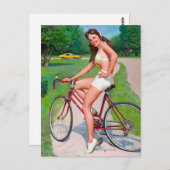 Fietscyclus omhoog briefkaart (Voorkant / Achterkant)