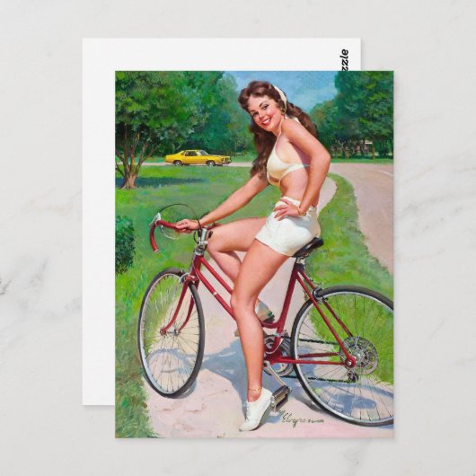 Fietscyclus omhoog briefkaart (Voorkant / Achterkant)