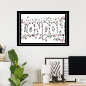 Fietscyclus rond London Line Art Poster (Thuiskantoor)