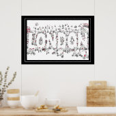 Fietscyclus rond London Line Art Poster (Keuken)