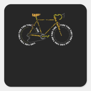 Fietscyclus voor anatomie is levensecht vierkante sticker