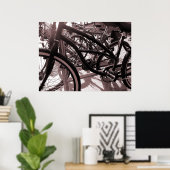Fietscyclus - Warm Tone B&W Poster (Thuiskantoor)