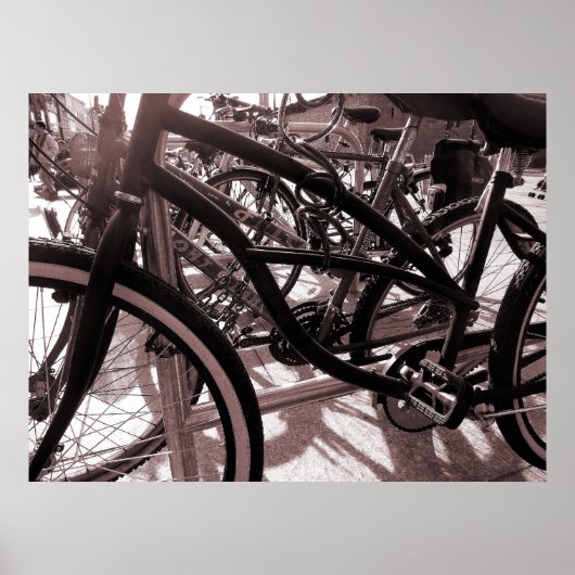 Fietscyclus - Warm Tone B&W Poster (Voorkant)
