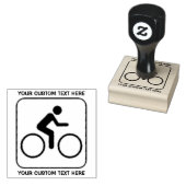 Fietscylist Logo-pictogram Aangepaste rubberen ste Rubberstempel (Gestempeld)