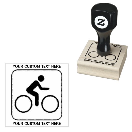 Fietscylist Logo-pictogram Aangepaste rubberen ste Rubberstempel (Gestempeld)