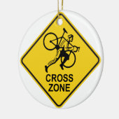 Fietscylockruis Road Sign Keramisch Ornament (Links)