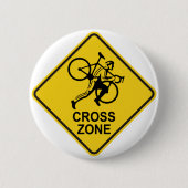 Fietscylockruis Road Sign Ronde Button 5,7 Cm (Voorkant)