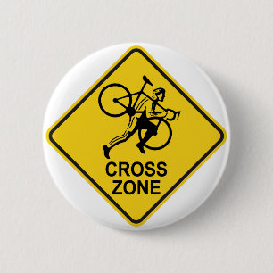 Fietscylockruis Road Sign Ronde Button 5,7 Cm