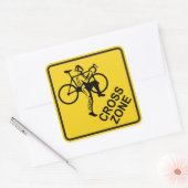 Fietscylockruis Road Sign Vierkante Sticker (Envelop)