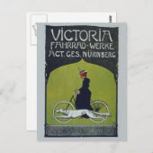  fietsdame en hond briefkaart (Voorkant / Achterkant)