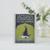 fietsdame en hond feestdagenkaart (Staand voorkant)