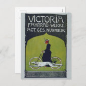 fietsdame en hond feestdagenkaart (Voorkant / Achterkant)