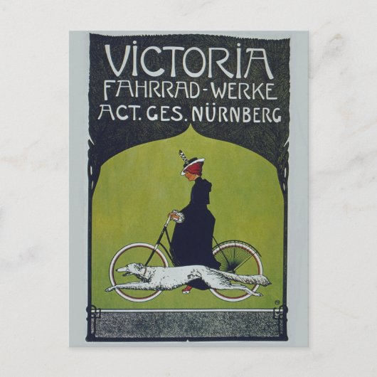 fietsdame en hond feestdagenkaart (Voorkant)