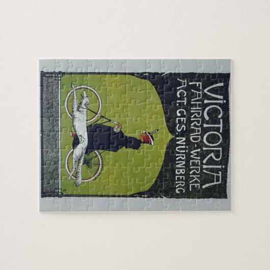  fietsdame en hond legpuzzel (Horizontaal)