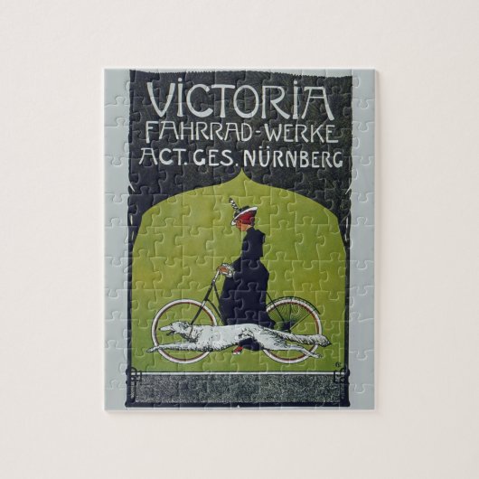  fietsdame en hond legpuzzel (Verticaal)