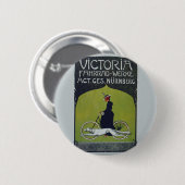 fietsdame en hond ronde button 5,7 cm (Voorkant /achterkant)