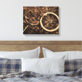 Fietsdelen met herfstbladeren canvas afdruk (Insitu (Slaapkamer))