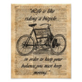  fietsdictionary Art Bicycle Quote Foto Afdruk (Voorkant)