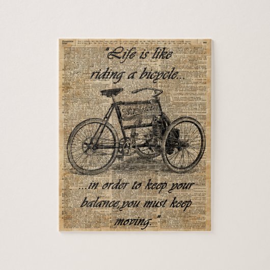  fietsdictionary Art Bicycle Quote Legpuzzel (Verticaal)