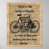  fietsdictionary Art Bicycle Quote Poster (Voorkant)