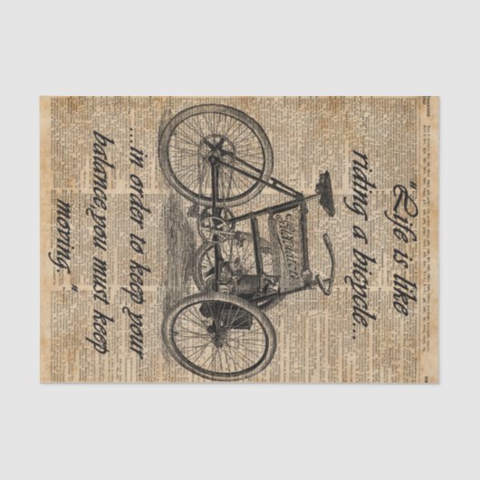  fietsdictionary Art Bicycle Quote Tissuepapier (Voorkant)