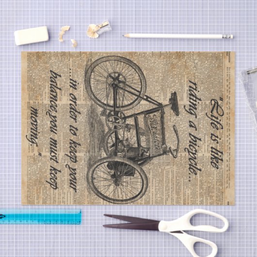  fietsdictionary Art Bicycle Quote Tissuepapier (Craft)