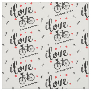 Fietsdoek. Ik hou van fietstochten. Rood hart Stof