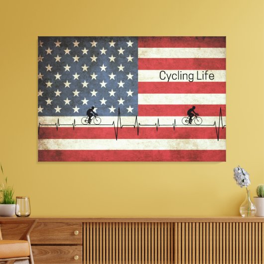 Fietsduur, banden en strips canvas afdruk (Insitu (Woonkamer))