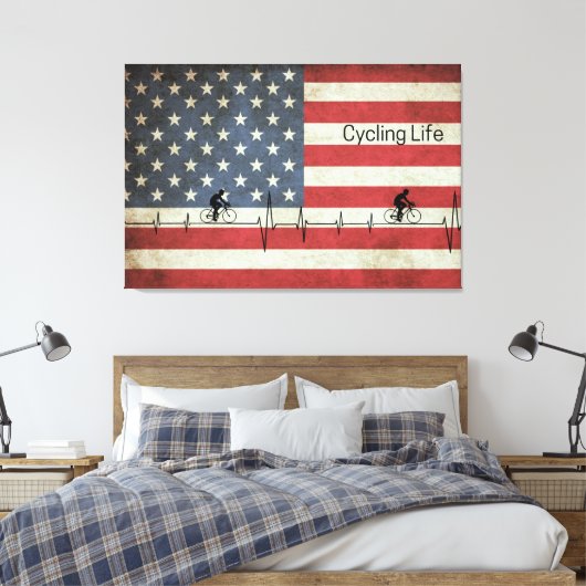 Fietsduur, banden en strips canvas afdruk (Insitu (Slaapkamer))