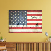 Fietsduur, banden en strips canvas afdruk (Insitu (Woonkamer))