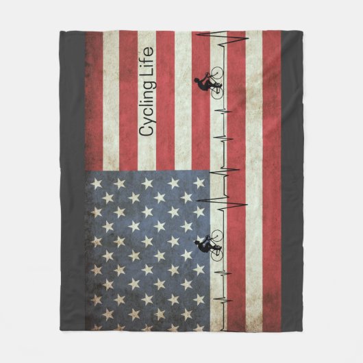 Fietsduur, banden en strips fleece deken (Voorkant)