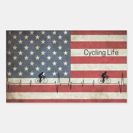 Fietsduur, banden en strips rechthoekige sticker (Voorkant)