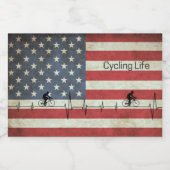 Fietsduur, banden en strips voedselcontainer etiket (Enkel label)