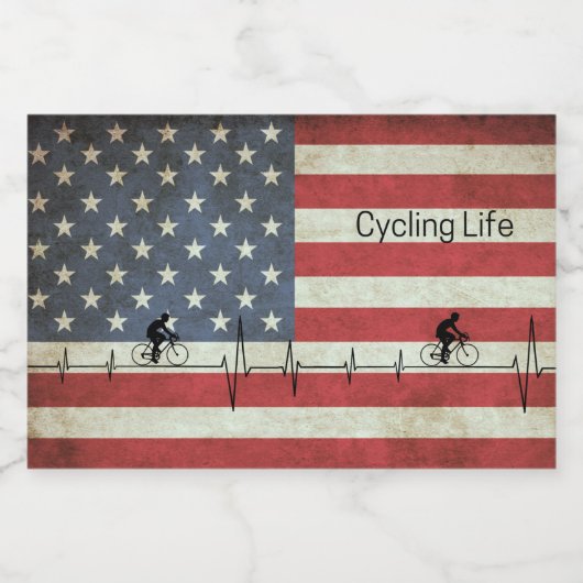 Fietsduur, banden en strips voedselcontainer etiket (Enkel label)