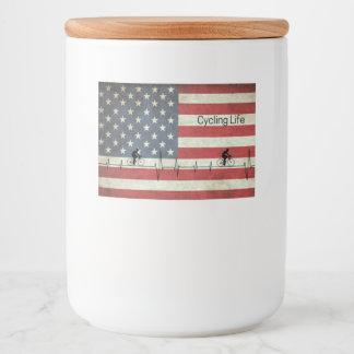 Fietsduur, banden en strips voedselcontainer etiket