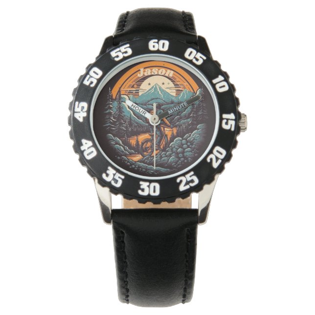 Fietsduur, retro aanpasbaar horloge (Voorkant)