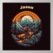 Fietsduur, retro aanpasbaar poster (Voorkant)