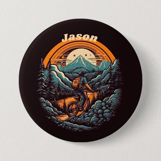 Fietsduur, retro aanpasbaar ronde button 7,6 cm (Voorkant)