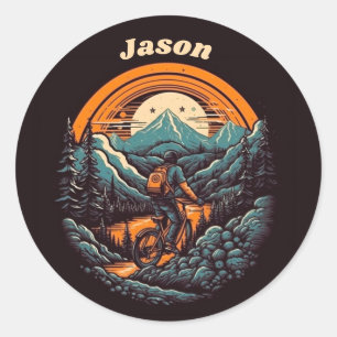 Fietsduur, retro aanpasbaar ronde sticker