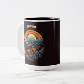 Fietsduur, retro aanpasbaar tweekleurige koffiemok (Voorkant links)