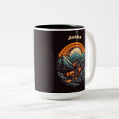 Fietsduur, retro aanpasbaar tweekleurige koffiemok (Voorkant rechts)