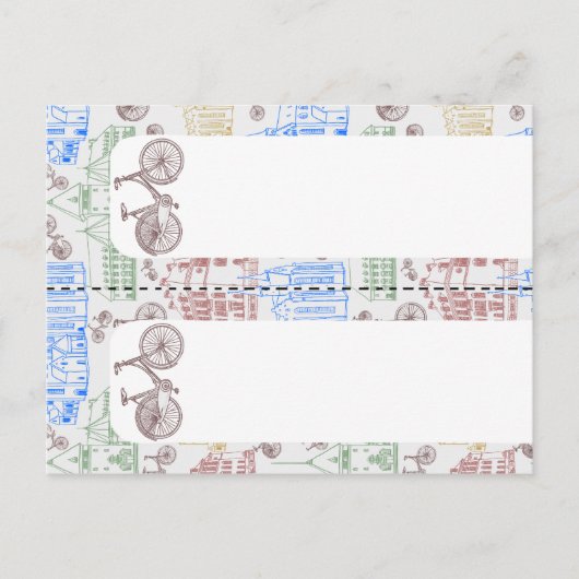 Fietsen Aarhus, 2x bladwijzer Briefkaart (Voorkant)