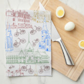 Fietsen Aarhus, keukenhanddoek (Quarter Fold)