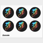 Fietsen Abstracte Ride Fietser Fietser Atleet Ronde Sticker (Vel)