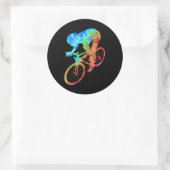 Fietsen Abstracte Ride Fietser Fietser Atleet Ronde Sticker (Tas)