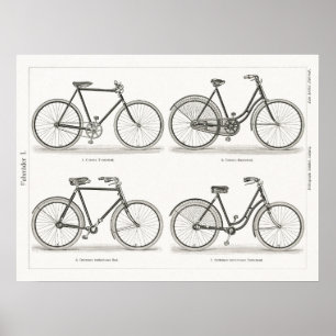  Fietsen Art Meyers Konversations Lexikon Poster