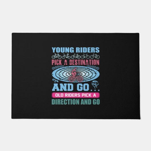 Fietsen Art Young Rides Pick A Destination Deurmat (Voorkant)