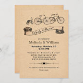  fietsen Baby shower Uitnodiging (Voorkant / Achterkant)