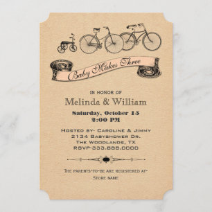 fietsen Baby shower Uitnodiging 2